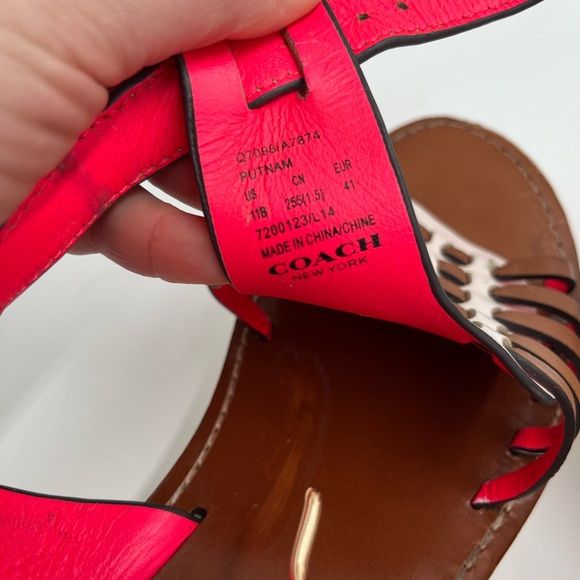 COACH Putnam Platform Huarache Leather Sandals - Picture 11 of 12